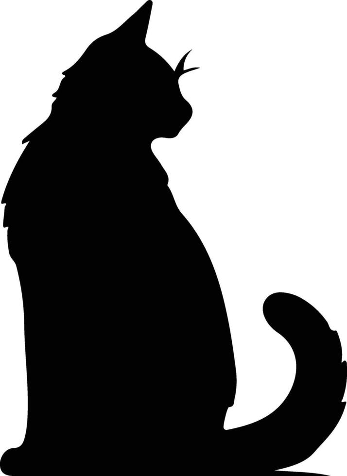 cymric kat zwart silhouet vector