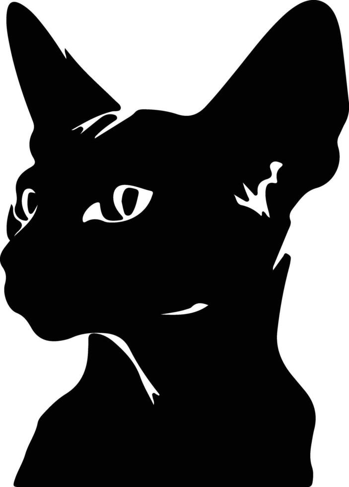 Cornish rex kat silhouet portret vector