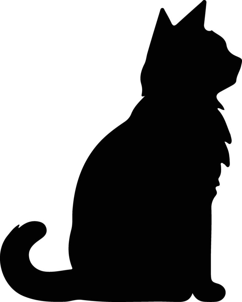 Russisch wit zwart en gestreept kat zwart silhouet vector