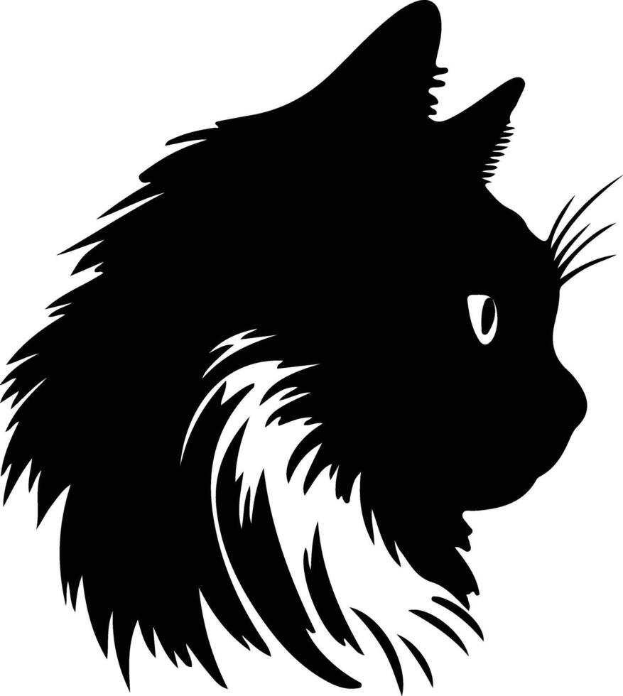 Birman kat silhouet portret vector