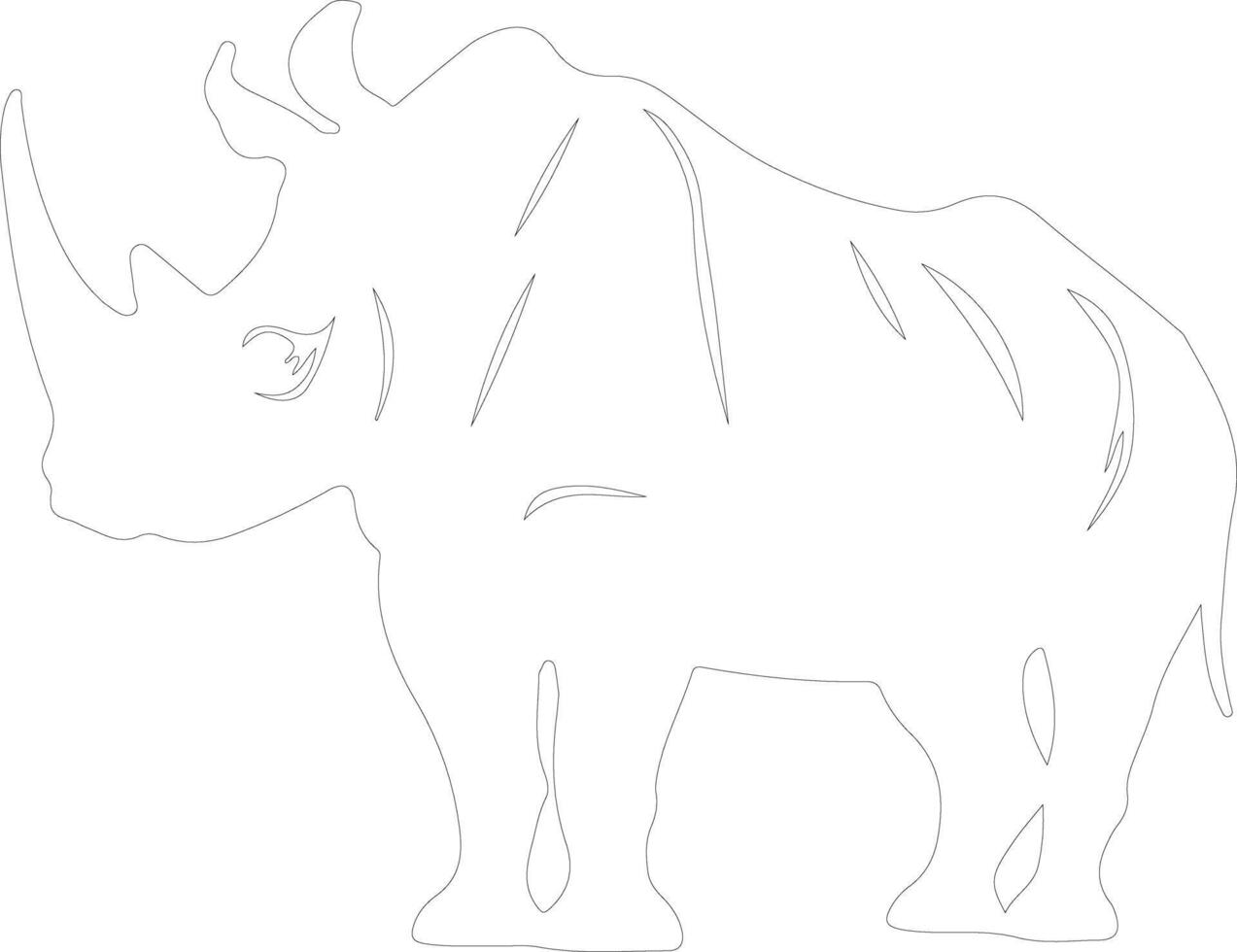 neushoorn schets silhouet vector