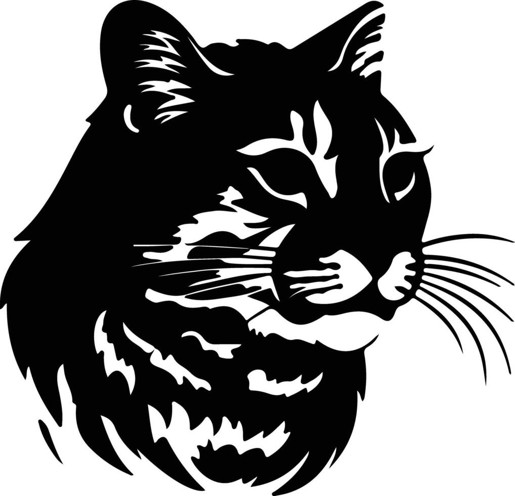 visvangst kat silhouet portret vector