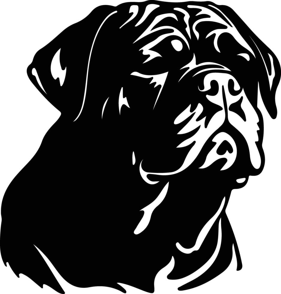 hondje de Bordeaux zwart silhouet vector