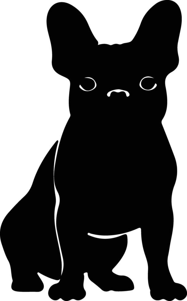 Frans bulldog zwart silhouet vector