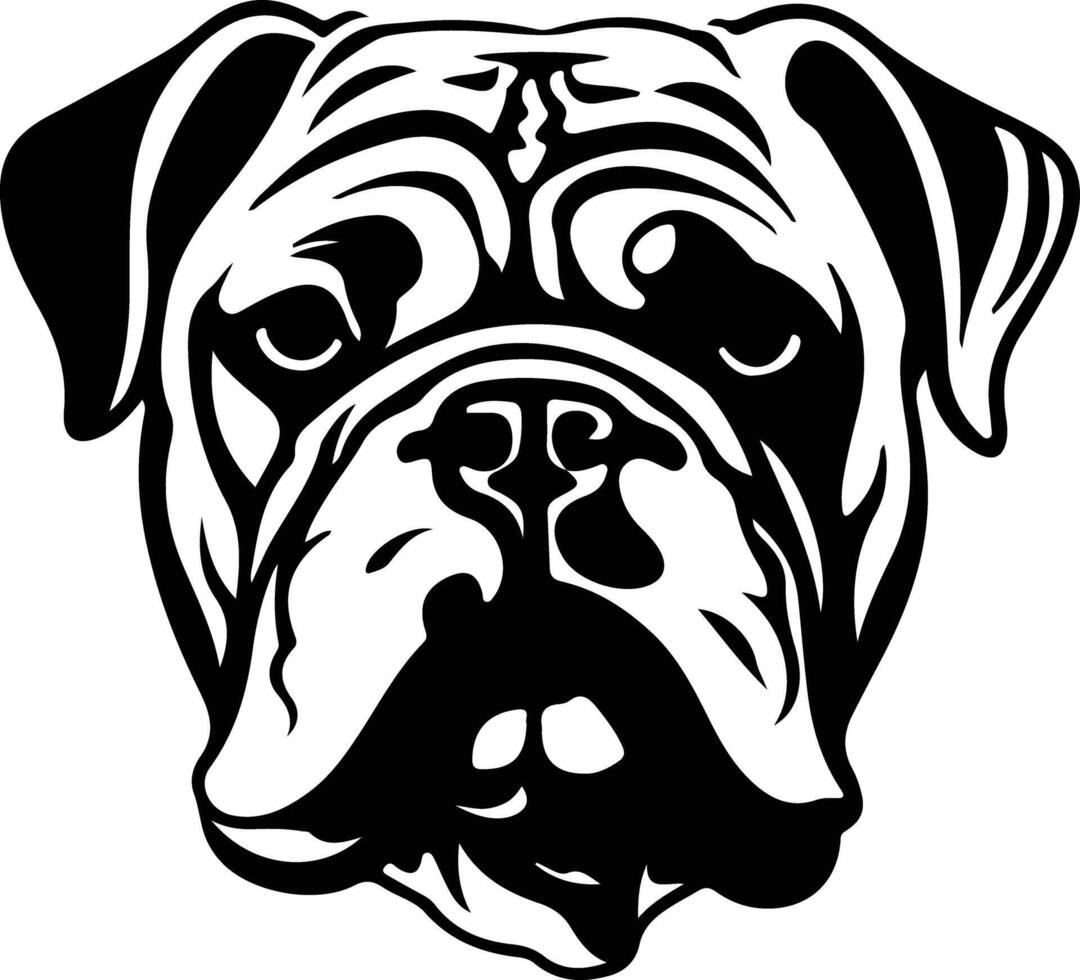 Engels bulldog silhouet portret vector