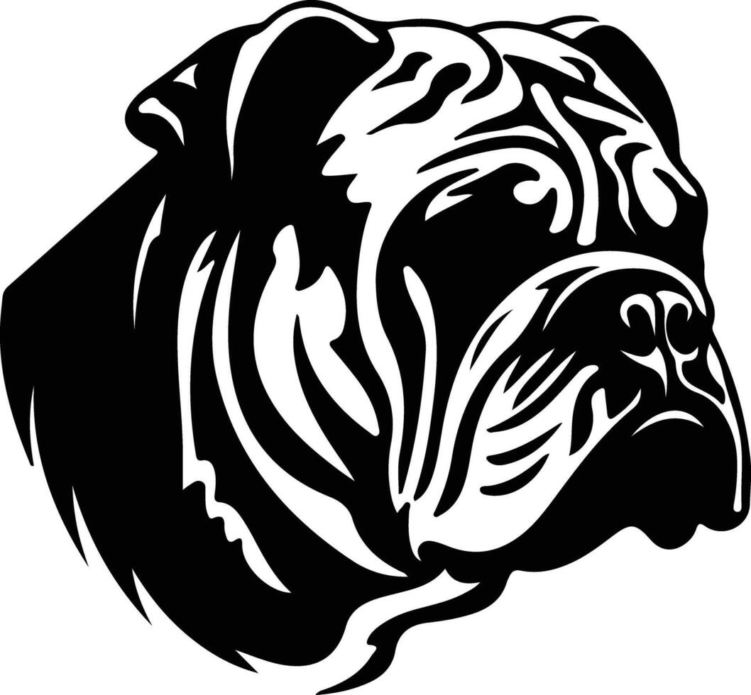 bulldog silhouet portret vector