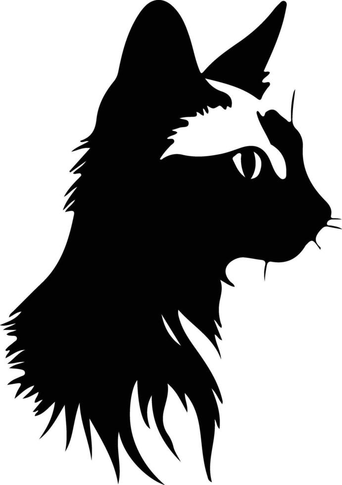 balinees kat silhouet portret vector