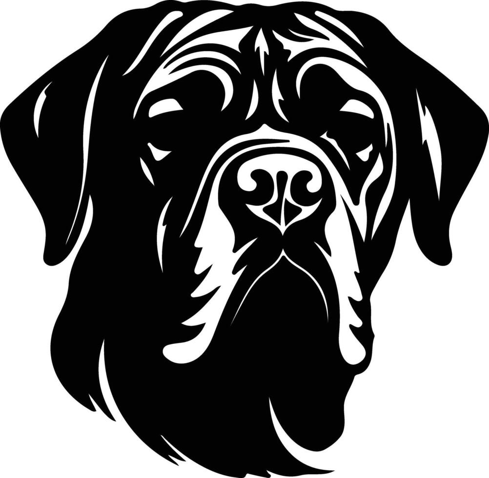 Napolitaans mastiff silhouet portret vector