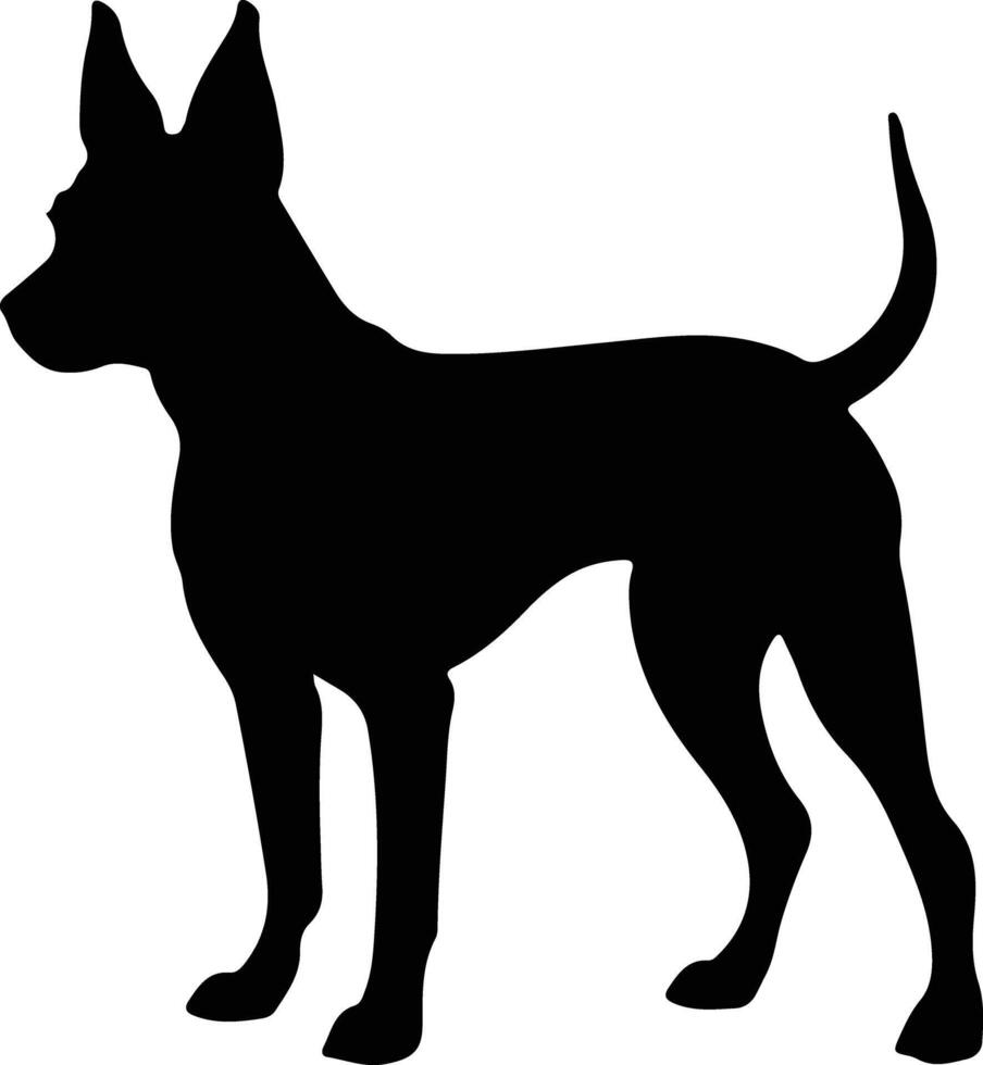 Duitse pinscher zwart silhouet vector