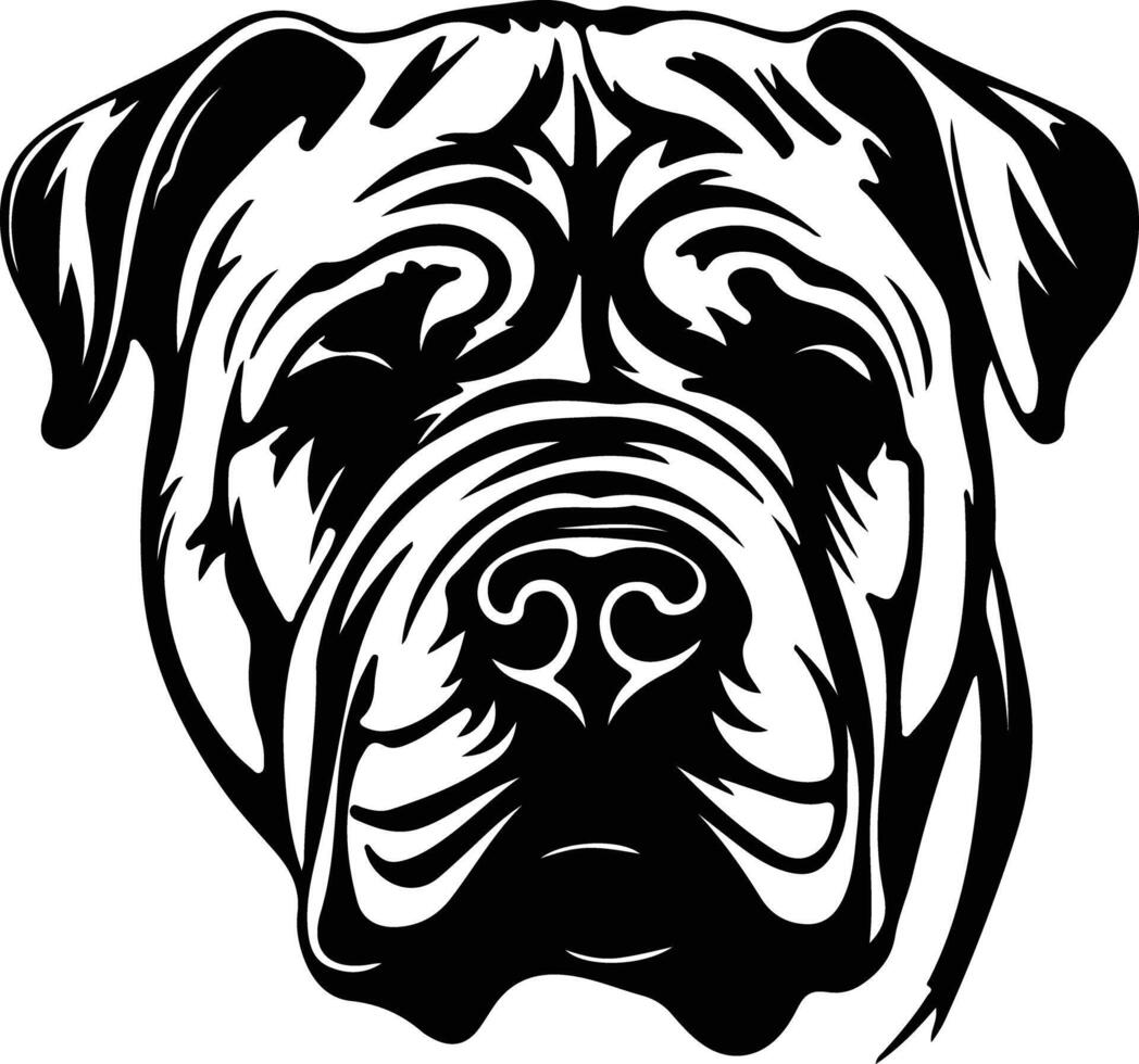 Chinese shar-pei silhouet portret vector