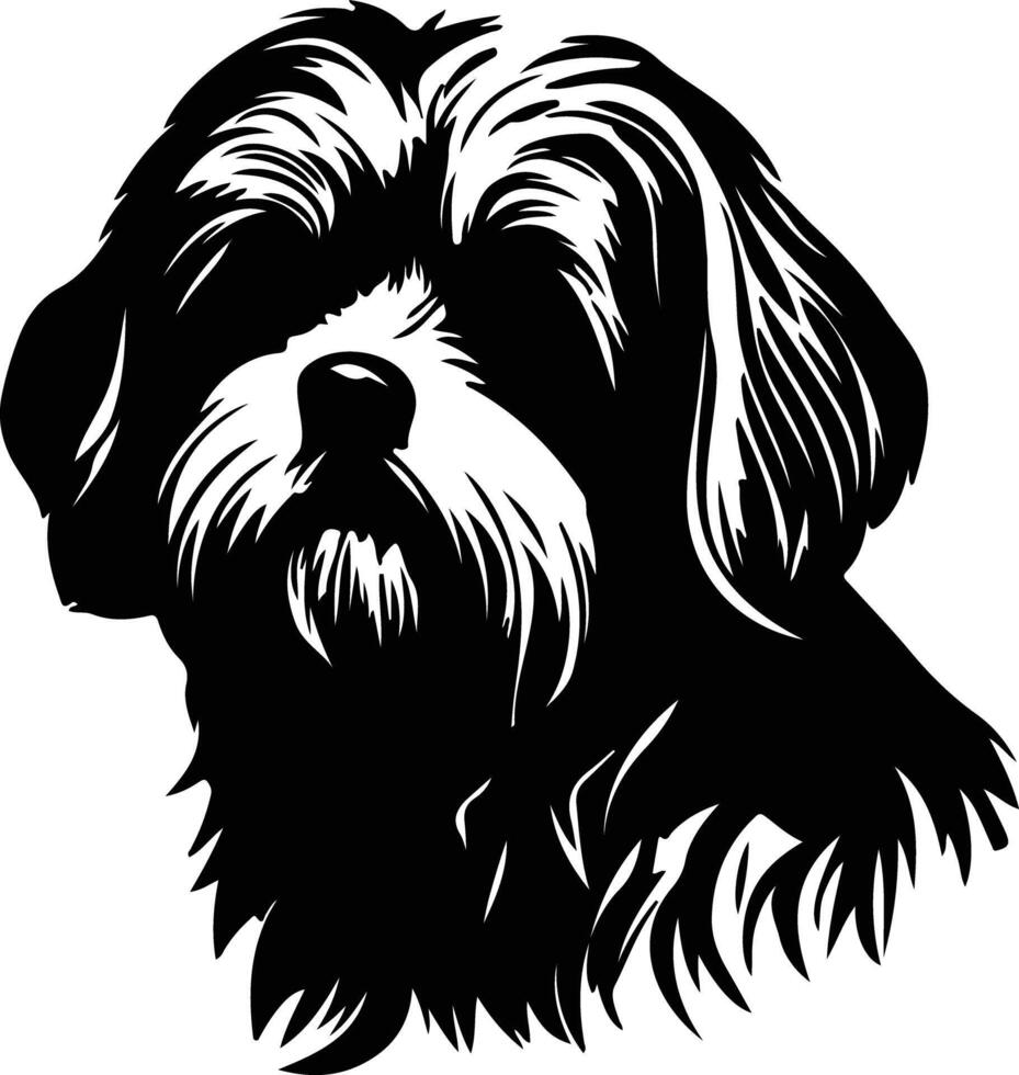 lhasa apso zwart silhouet vector