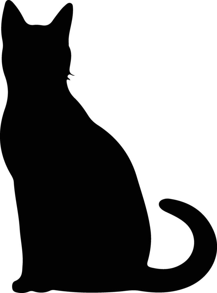 korat kat silhouet portret vector