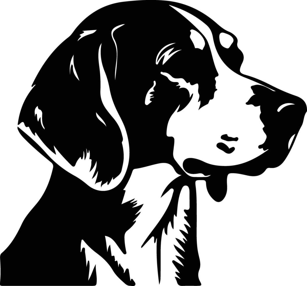 Amerikaans foxhound silhouet portret vector