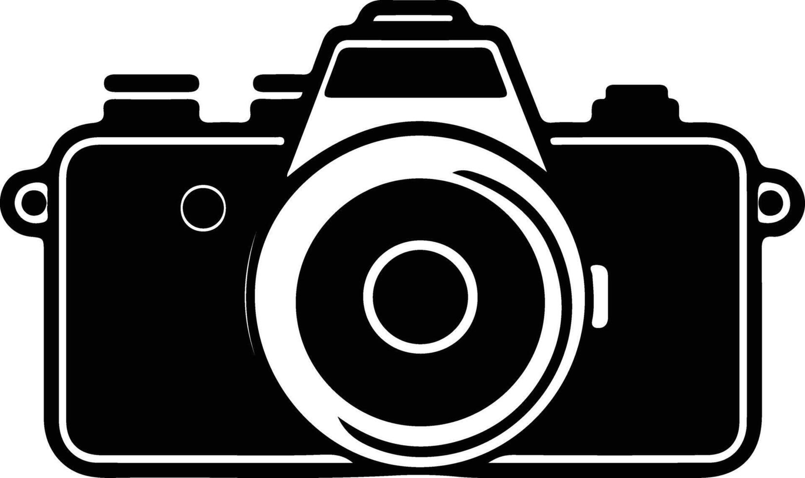 camera icoon zwart silhouet vector