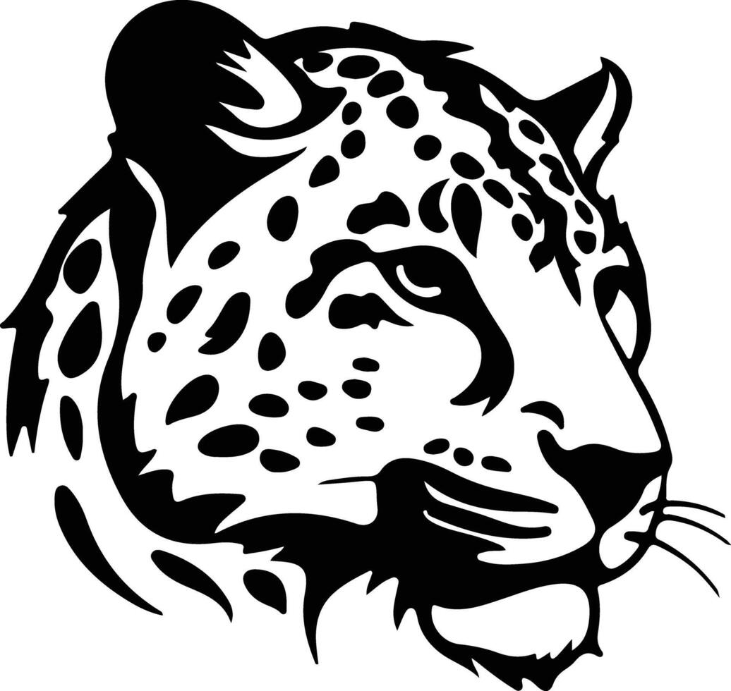 sneeuw luipaard silhouet portret vector