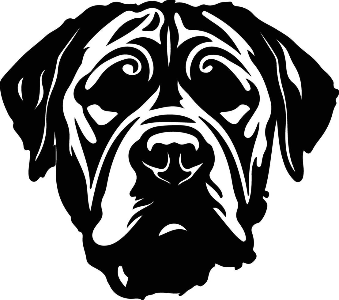 Napolitaans mastiff silhouet portret vector