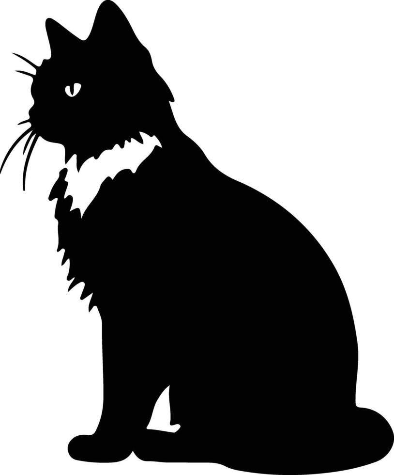 sneeuwschoen kat zwart silhouet vector