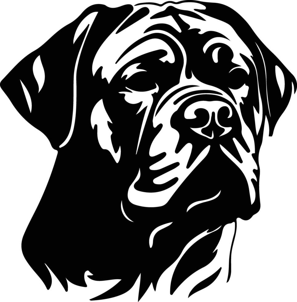 hondje de Bordeaux silhouet portret vector