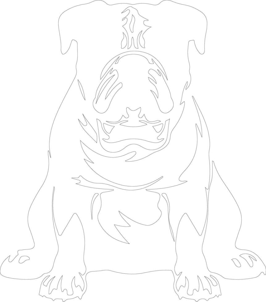 Engels bulldog schets silhouet vector