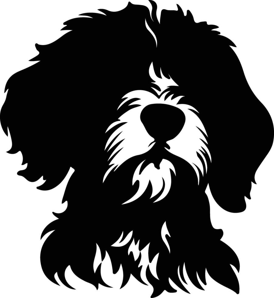 Portugees water hond silhouet portret vector