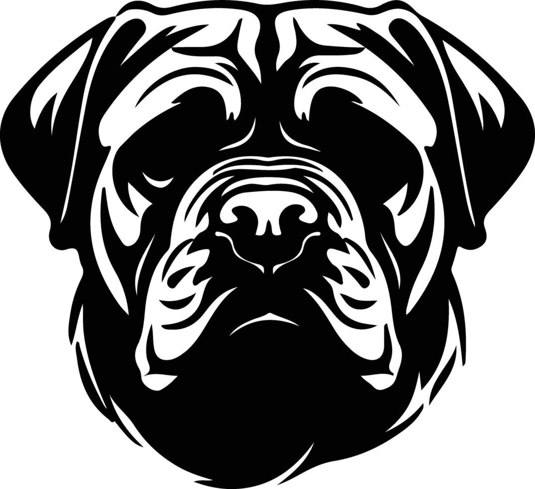 Chinese shar-pei silhouet portret vector