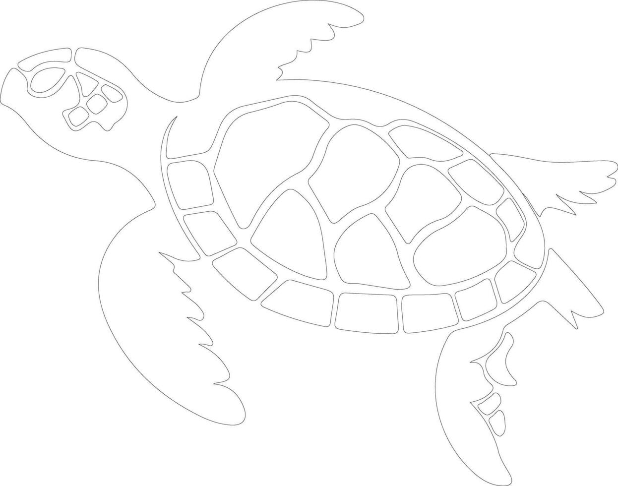 zee schildpad schets silhouet vector
