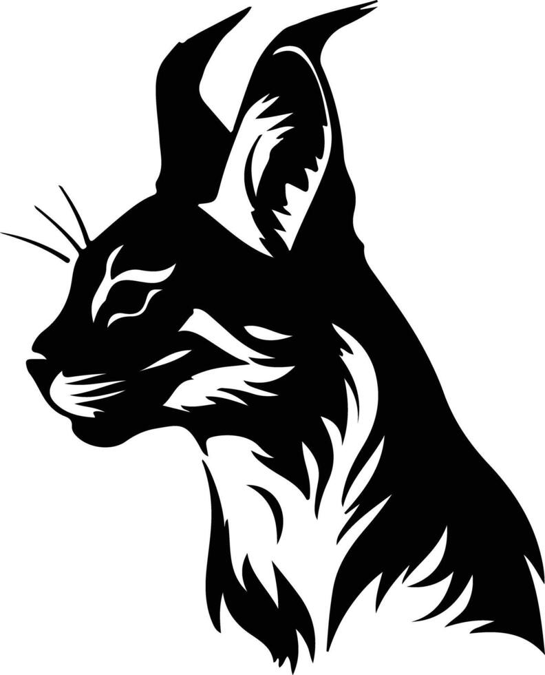 caracal silhouet portret vector