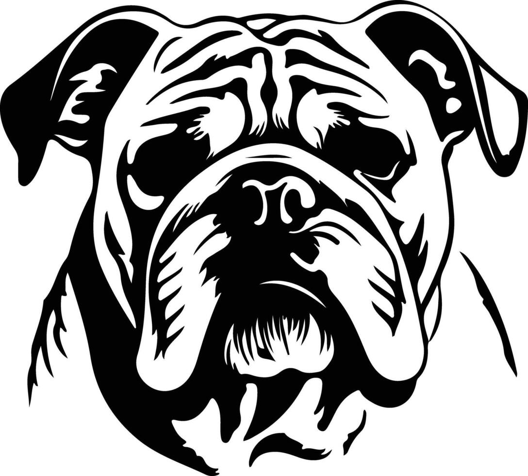 Engels bulldog silhouet portret vector