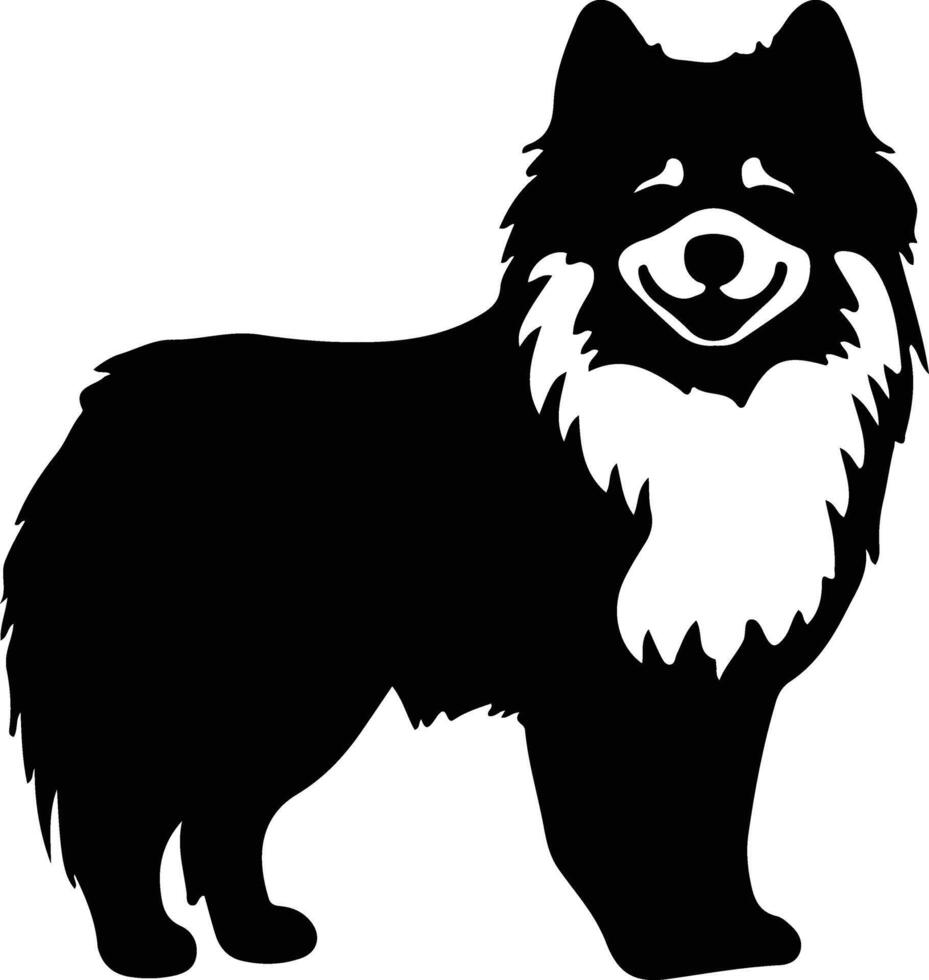 Eskimo hond zwart silhouet vector