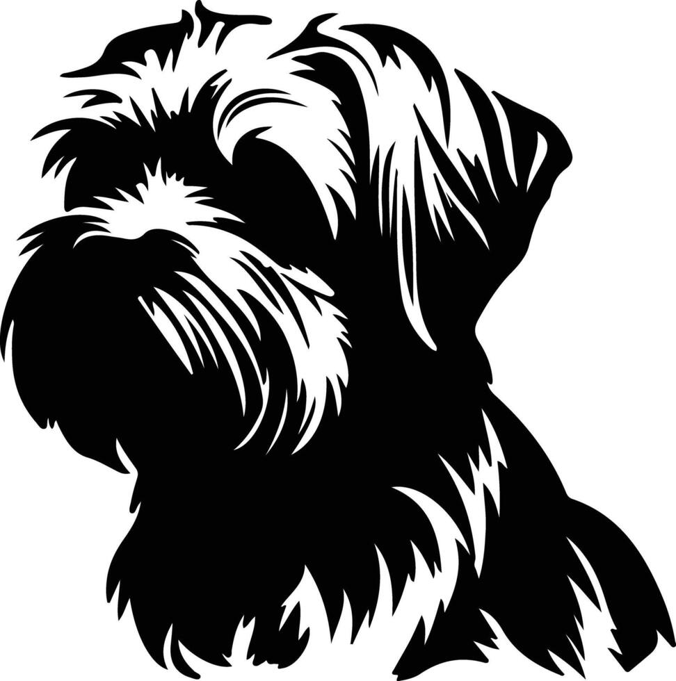 dandie dinmont terriër silhouet portret vector