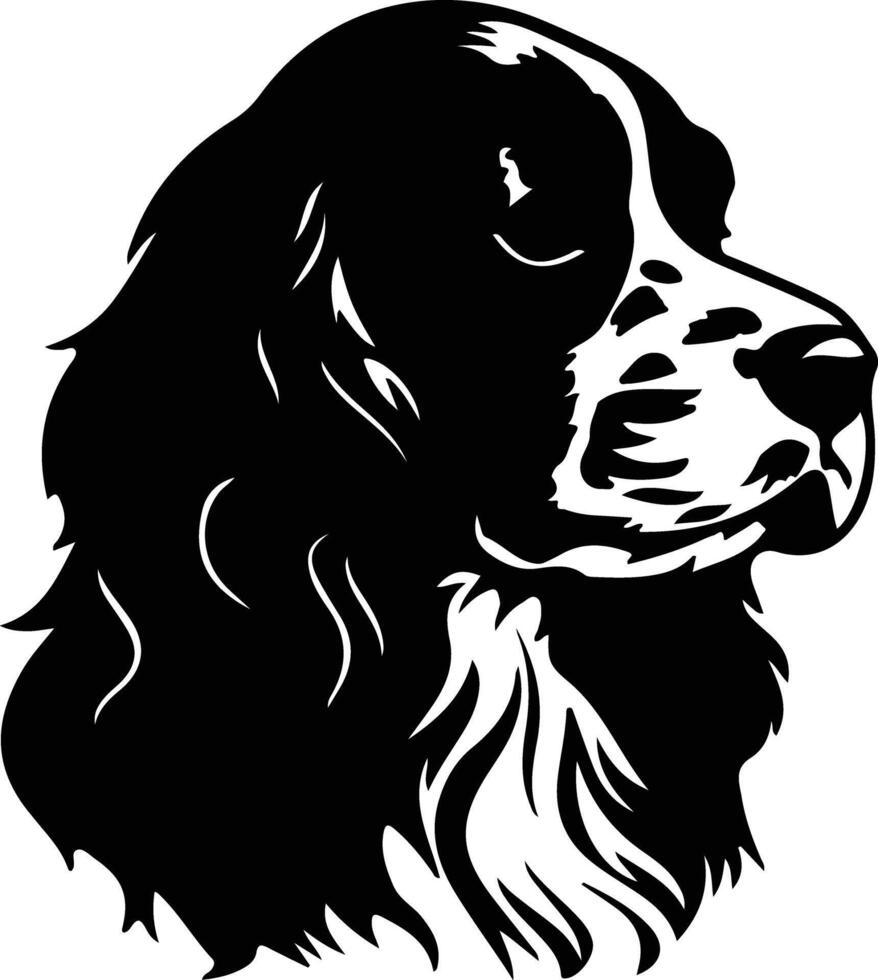 koning Charles spaniel silhouet portret vector