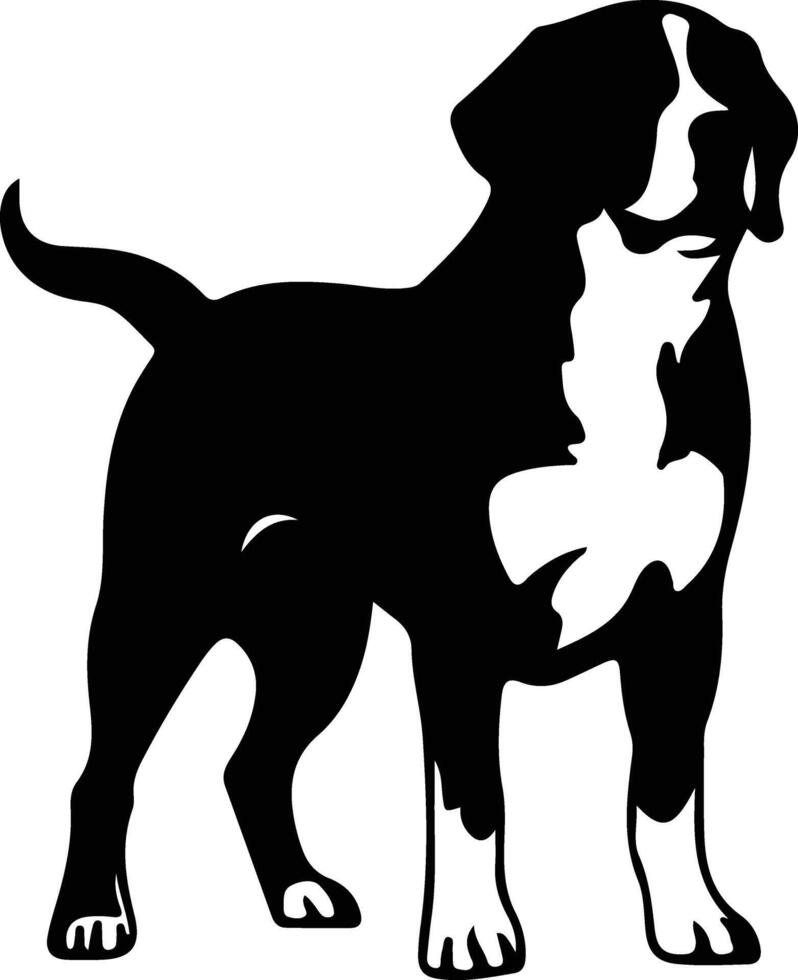 groter Zwitsers berg hond silhouet portret vector