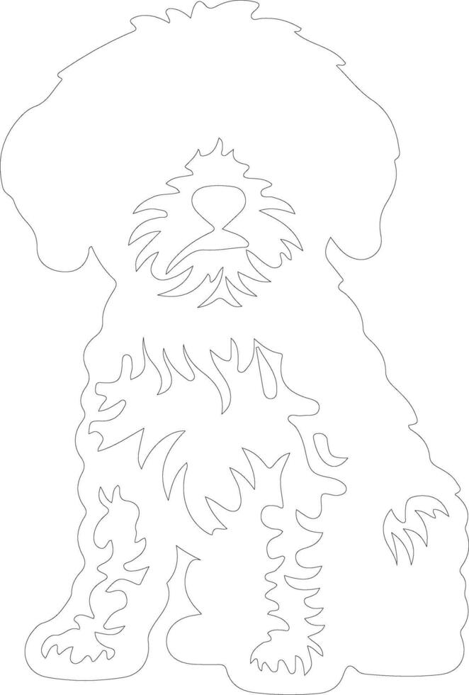 bichon frise schets silhouet vector