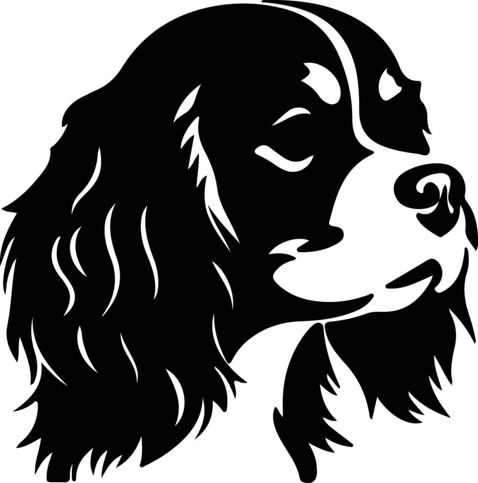 cavalier koning Charles spaniel silhouet portret vector