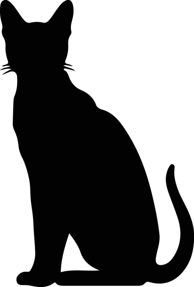 Thais traditioneel Siamees kat zwart silhouet vector