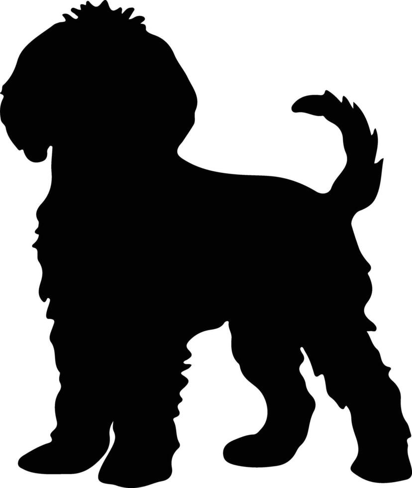 Portugees water hond zwart silhouet vector