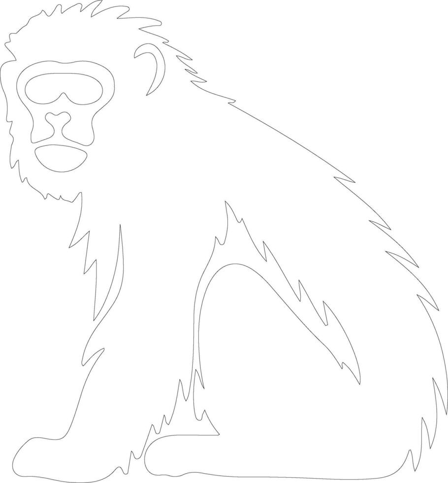 gibbon schets silhouet vector