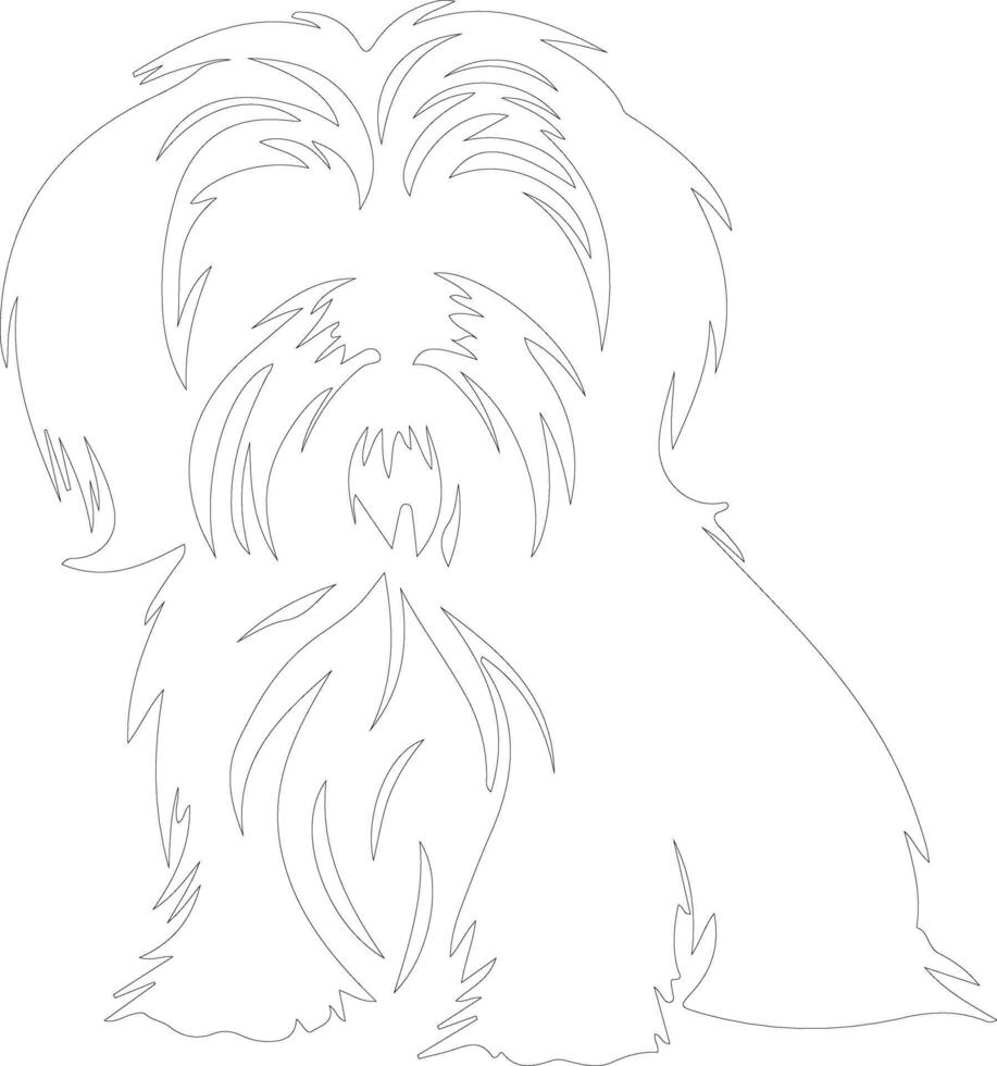 shih tzu schets silhouet vector