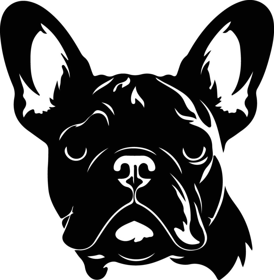 Frans bulldog silhouet portret vector