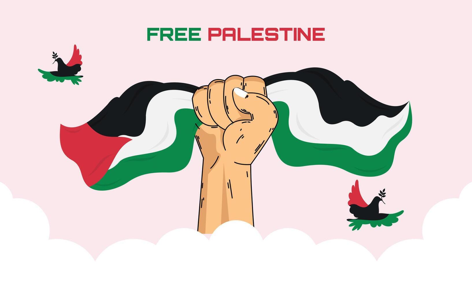 hand getekend vrij Palestina leeft er toe doen. concept van vrijheid en vrede illustratie. vector