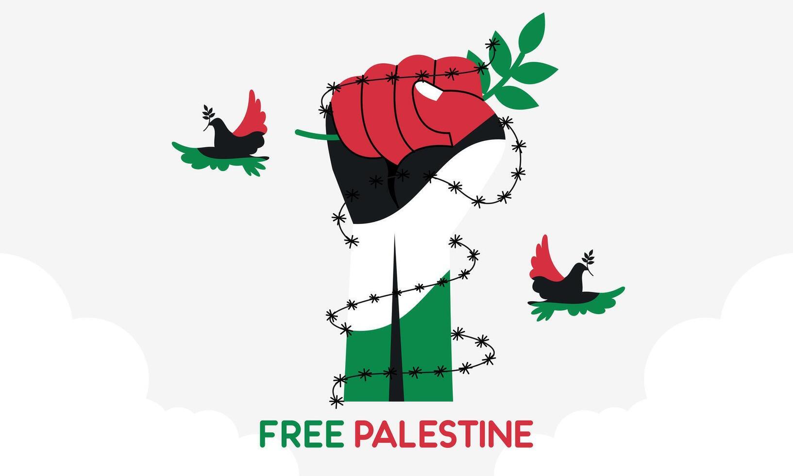 hand getekend vrij Palestina leeft er toe doen. concept van vrijheid en vrede illustratie. vector