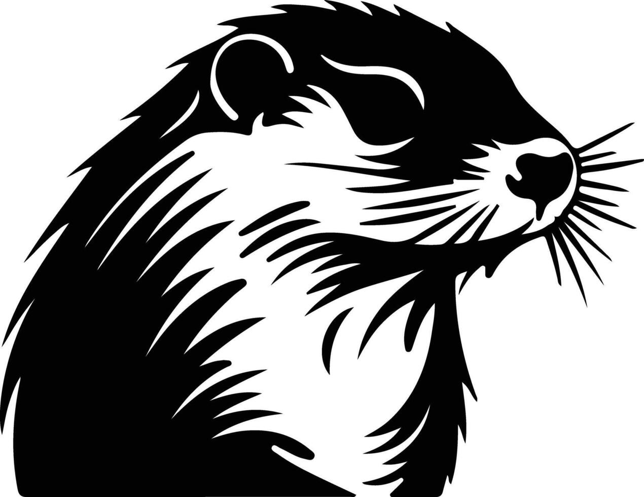 bever silhouet portret vector