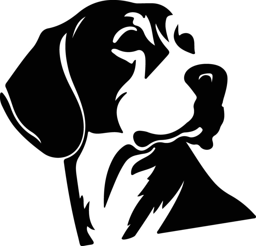 Engels foxhound silhouet portret vector