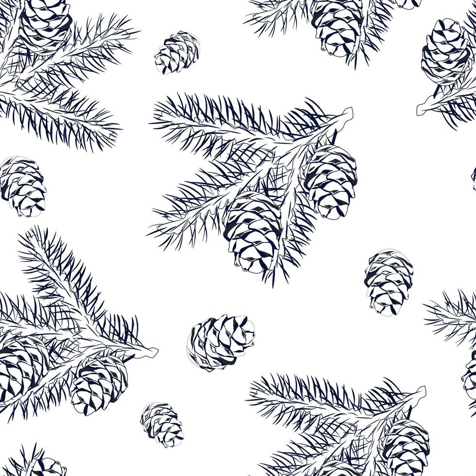 ceder Afdeling met een ijshoorntje vector voorraad illustratie. nieuw jaar naadloos patroon. voor omhulsel papier. ideaal voor behang, oppervlakte texturen, textiel.