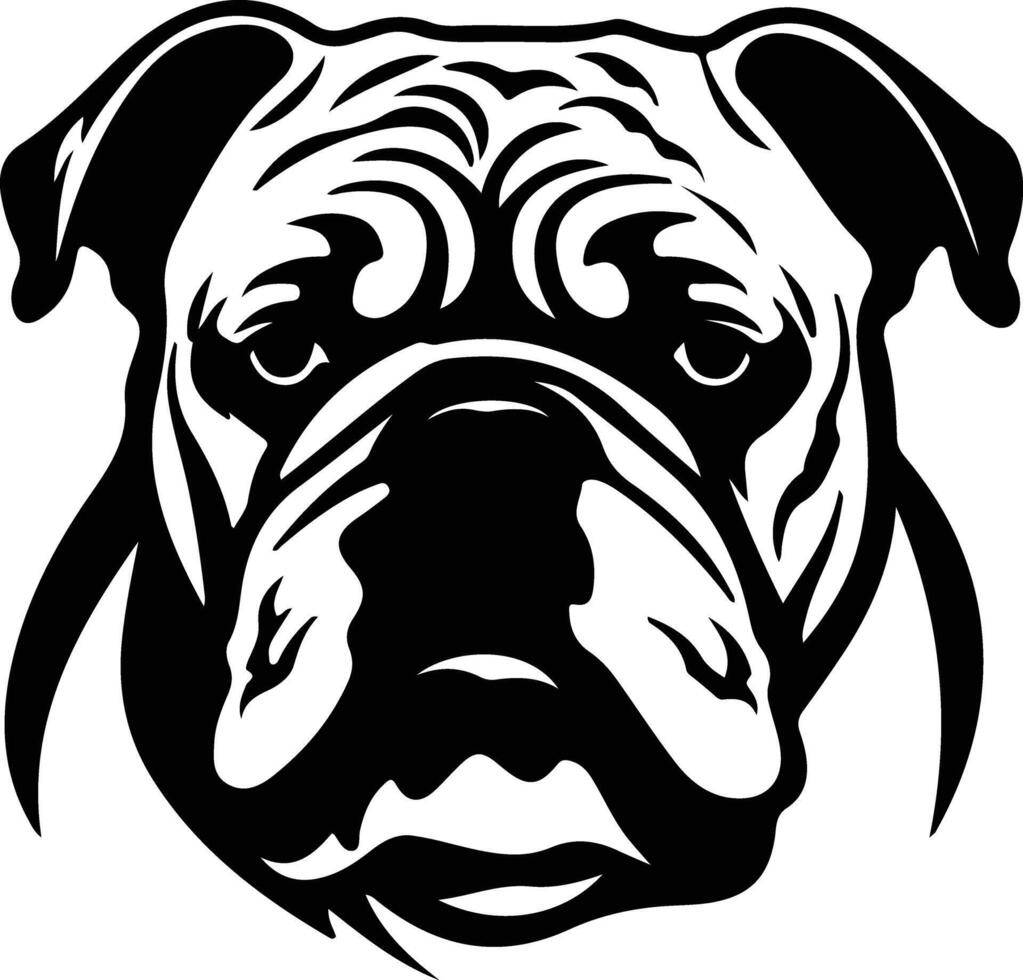 bulldog zwart silhouet vector