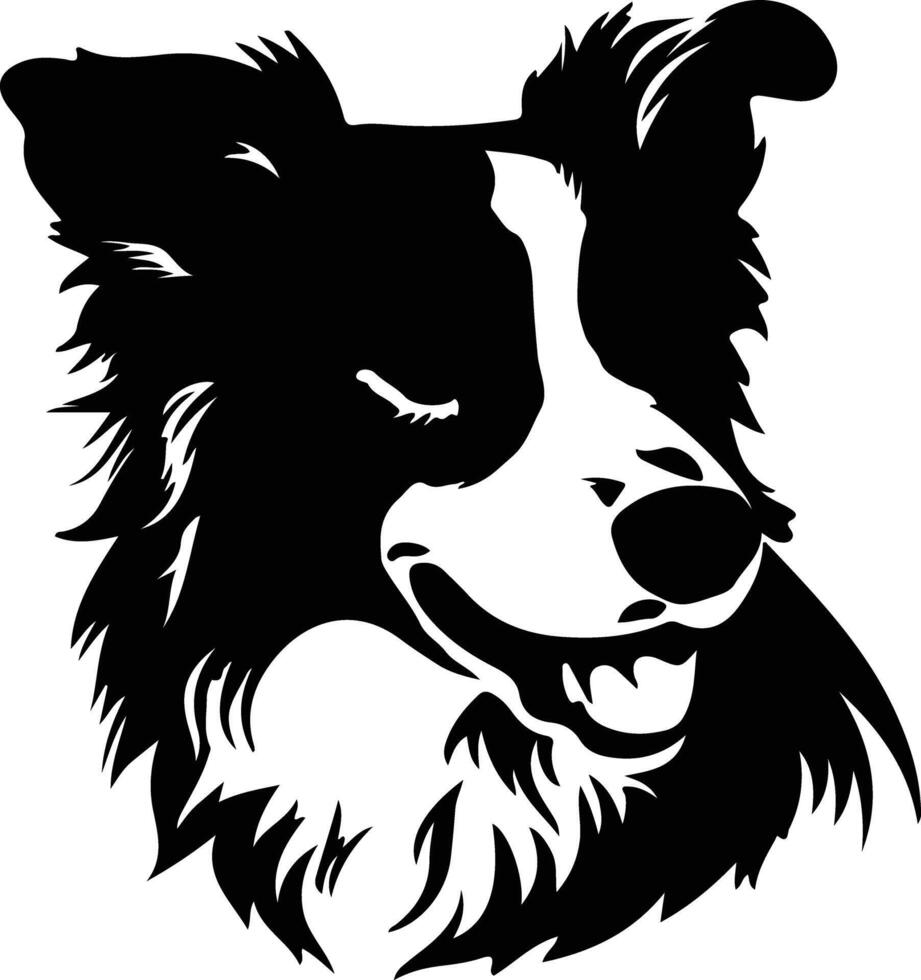 grens collie silhouet portret vector