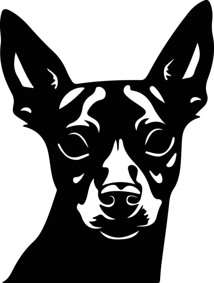 miniatuur pinscher silhouet portret vector