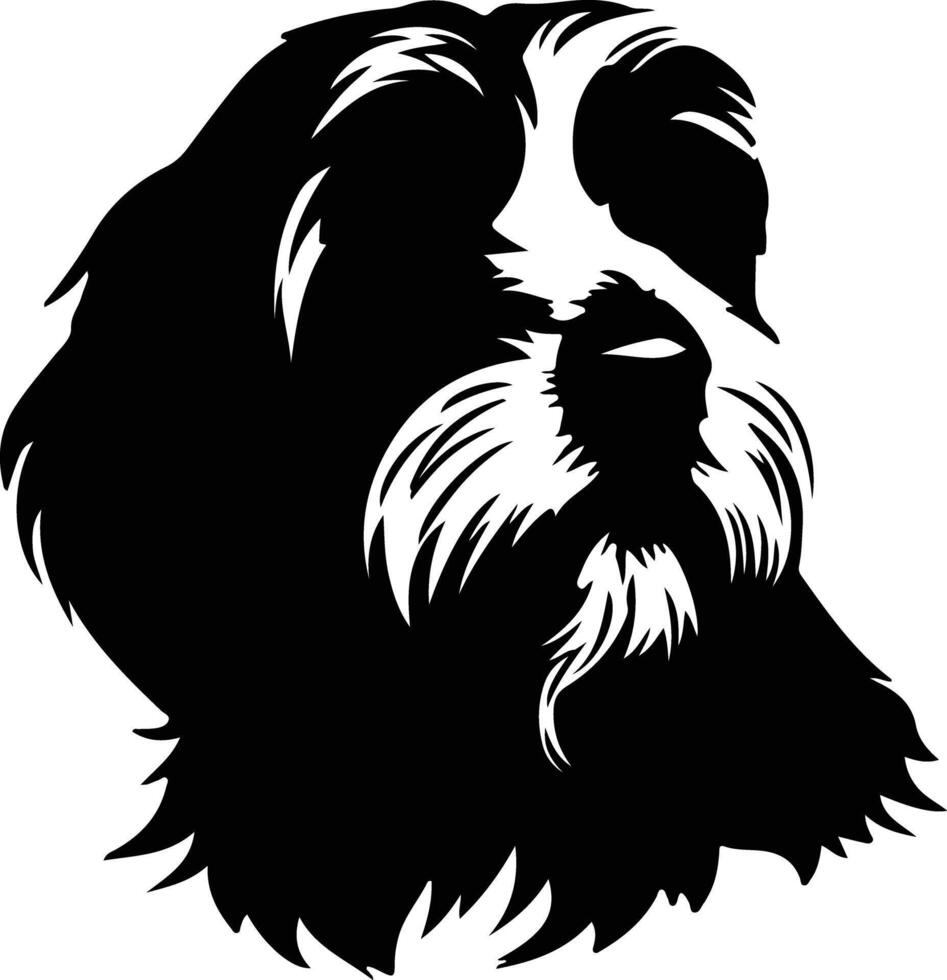 petit basset griffon venden silhouet portret vector