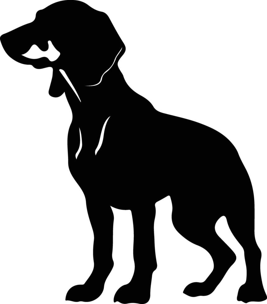 zwart en bruinen coonhound zwart silhouet vector