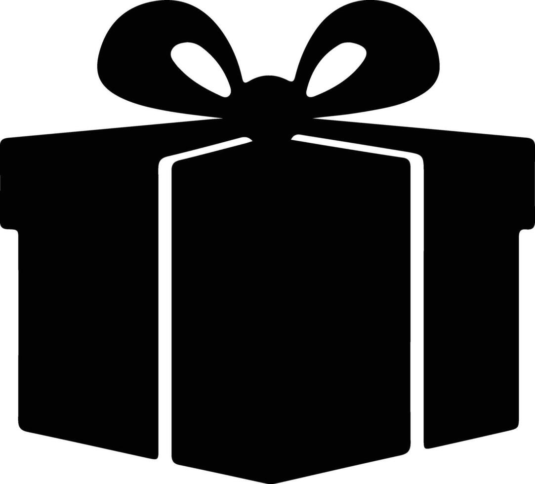 geschenk icoon zwart silhouet vector